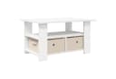 vidaXL Couchtisch Weiß 77x55x42 cm Holzwerkstoff mit Schubladen Bild 2