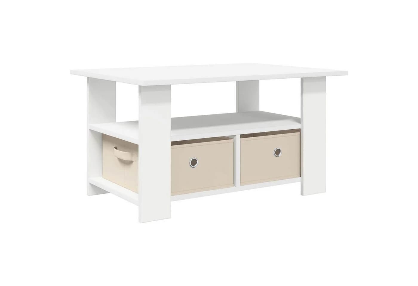 vidaXL Couchtisch Weiß 77x55x42 cm Holzwerkstoff mit Schubladen - Bild 2