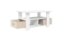 vidaXL Couchtisch Weiß 77x55x42 cm Holzwerkstoff mit Schubladen Bild 4