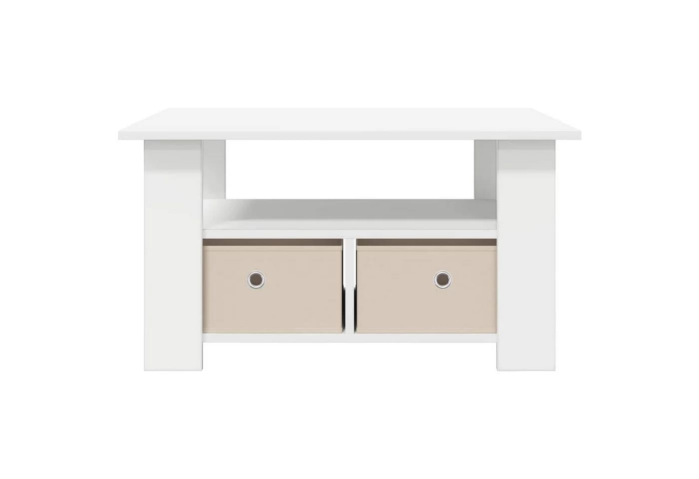 vidaXL Couchtisch Weiß 77x55x42 cm Holzwerkstoff mit Schubladen - Bild 5