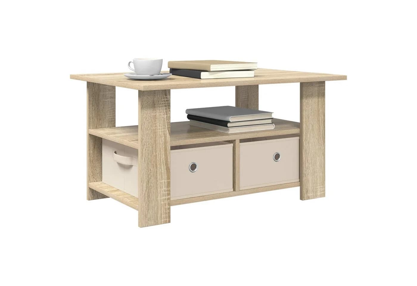 vidaXL Couchtisch Sonoma-Eiche mit Schubladen und Regal - Bild 3