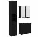 vidaXL Badezimmer-Set 3-tlg. Schwarz Eichen-Optik Holzwerkstoff Bild 2