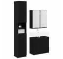 vidaXL Badezimmer-Set 3-tlg. Schwarz Eichen-Optik Holzwerkstoff Bild 3