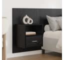 vidaXL Bettkopfteil mit Schrank 3-tlg. Schwarz Eichen-Optik Holzwerkstoff Bild 4