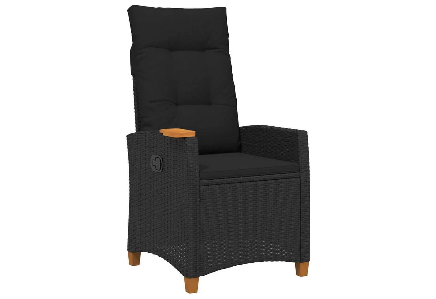 vidaXL Gartenstuhl Liegestuhl Schwarz Poly-Rattan - Bild 2