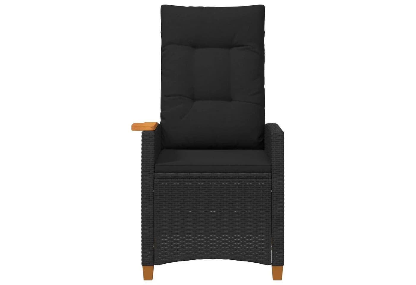 vidaXL Gartenstuhl Liegestuhl Schwarz Poly-Rattan - Bild 4