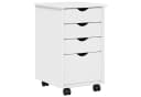 vidaXL Rollschrank Weiß Massivholz 4 Schubladen Rollen Bild 2