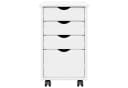 vidaXL Rollschrank Weiß Massivholz 4 Schubladen Rollen Bild 5