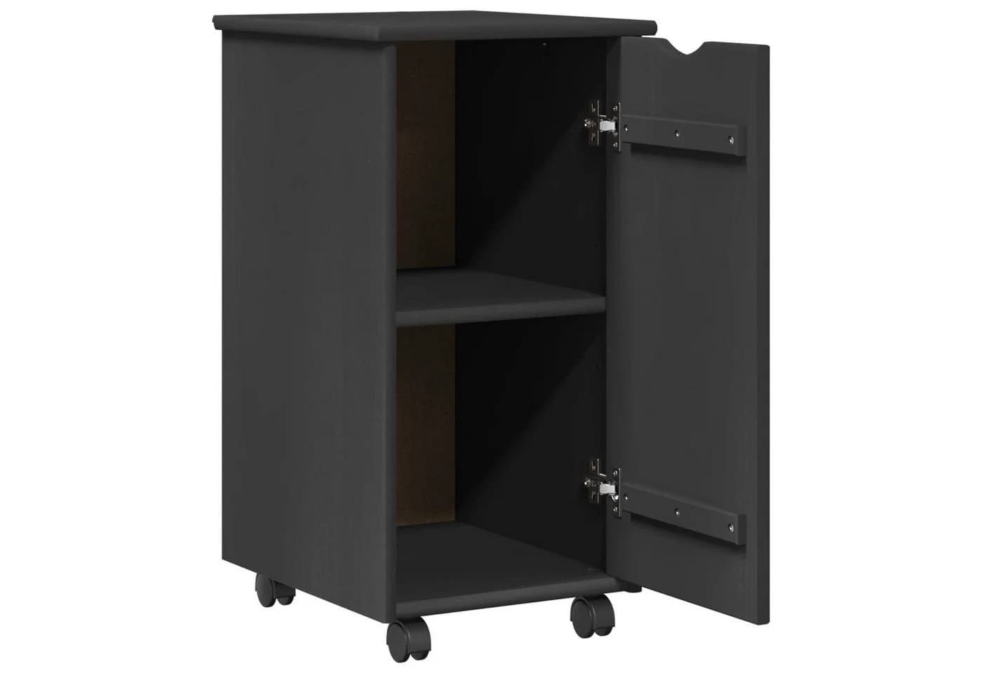 vidaXL Rollschrank Grau Massivholz Kiefer mit Rollen - Bild 4