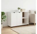 vidaXL Rollcontainer Weiß Massivholz Kiefer Mit Rollen Bild 3