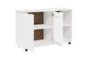 vidaXL Rollcontainer Weiß Massivholz Kiefer Mit Rollen Bild 4