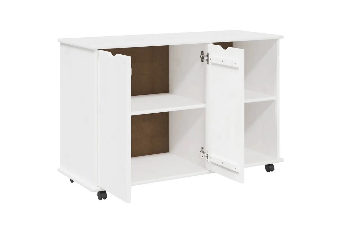 vidaXL Rollcontainer Weiß Massivholz Kiefer Mit Rollen - Bild 4