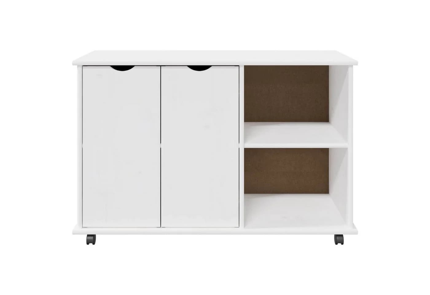 vidaXL Rollcontainer Weiß Massivholz Kiefer Mit Rollen - Bild 5