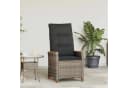 vidaXL Verstellbarer Gartenstuhl Grau Poly-Rattan mit Kissen Bild 1