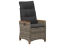 vidaXL Verstellbarer Gartenstuhl Grau Poly-Rattan mit Kissen Bild 2