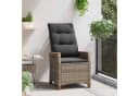 vidaXL Verstellbarer Gartenstuhl Grau Poly-Rattan mit Kissen Bild 3