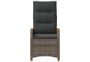 vidaXL Verstellbarer Gartenstuhl Grau Poly-Rattan mit Kissen Bild 4