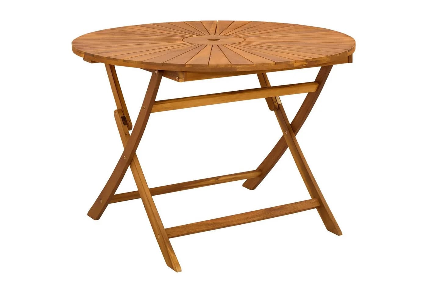vidaXL Klappbarer Gartentisch Massivholz Akazie Natur Ø110 cm - Bild 5