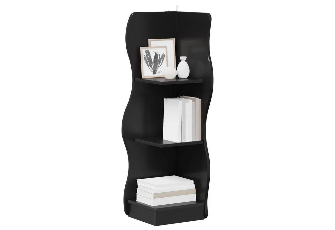 vidaXL Eckregal Schwarz Holzwerkstoff Modernes Design - Bild 3