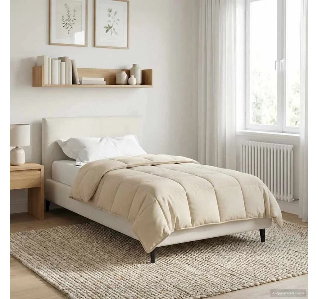 vidaXL Sommerdecke Creme 135x200 cm Mikrofaser Teddy-Fleece - Bild 4