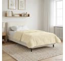 vidaXL Winterbettdecke Creme Atmungsaktiv Mikrofaser Teddyfleece Bild 1