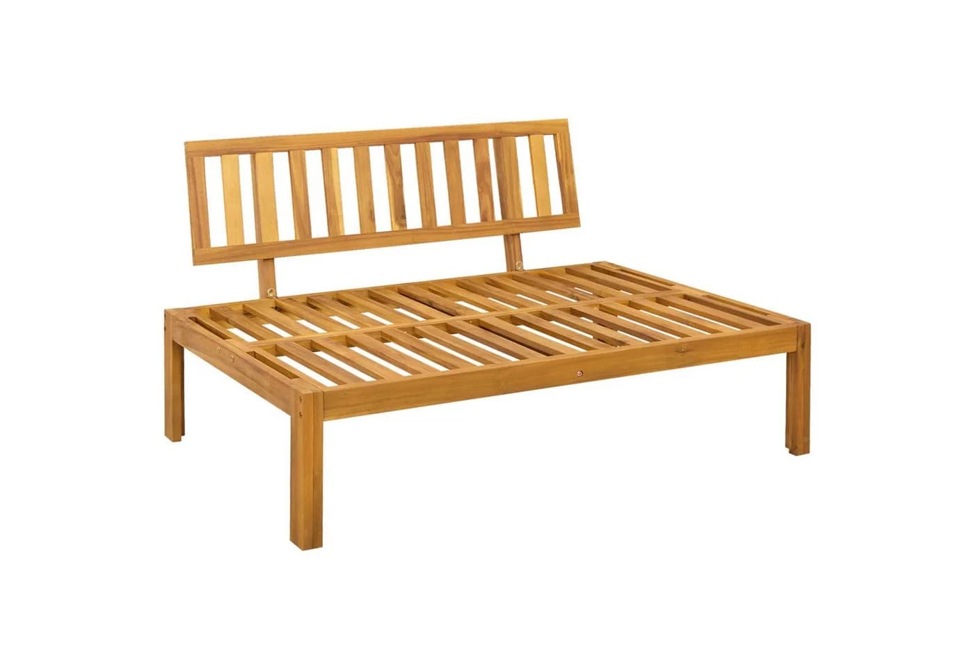 vidaXL Garten Mittelssofa Akazienholz Braun/Weiß mit Kissen - Bild 4