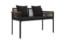 vidaXL Gartenbank Outdoor Schwarz Poly-Rattan mit Kissen Bild 2