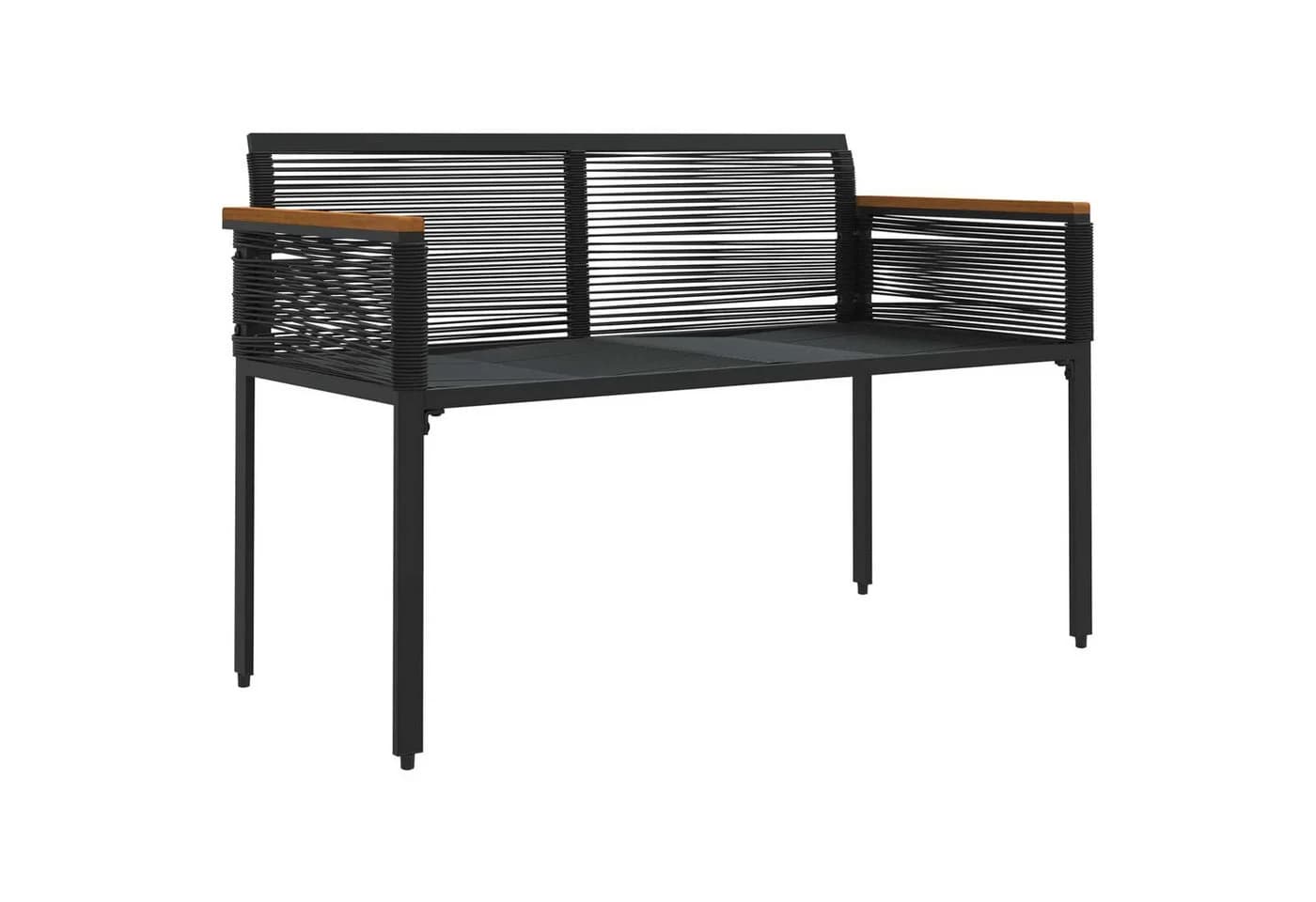 vidaXL Gartenbank Outdoor Schwarz Poly-Rattan mit Kissen - Bild 4