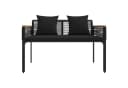 vidaXL Gartenbank Outdoor Schwarz Poly-Rattan mit Kissen Bild 5
