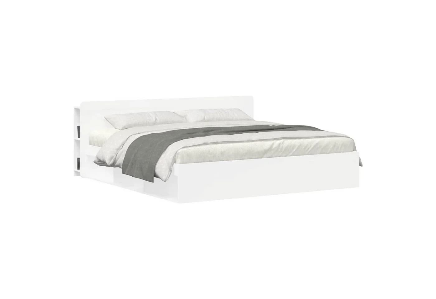 vidaXL Bett Kopfteil Schrank Weiß Holzwerkstoff mit Stauraum - Bild 2