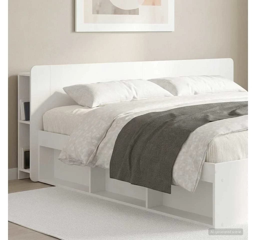 vidaXL Bett Kopfteil Schrank Weiß Holzwerkstoff mit Stauraum - Bild 3