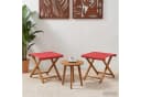 vidaXL Gartenliege 2er-Set Massives Eukalyptus Holz Rot Bild 1