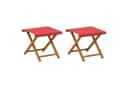 vidaXL Gartenliege 2er-Set Massives Eukalyptus Holz Rot Bild 2