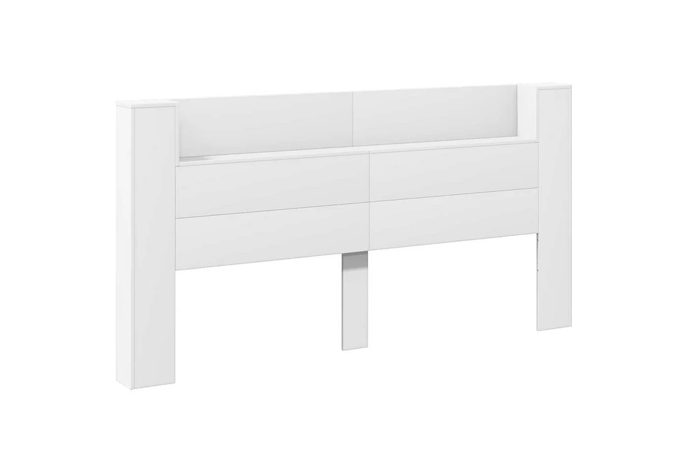 vidaXL Bett Kopfteil Weiß mit LED und Regal - Bild 2