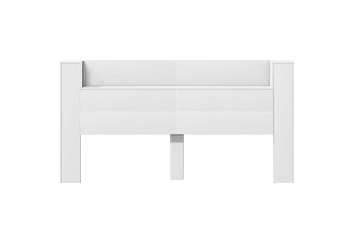 vidaXL Bett Kopfteil Weiß mit LED und Regal - Bild 5
