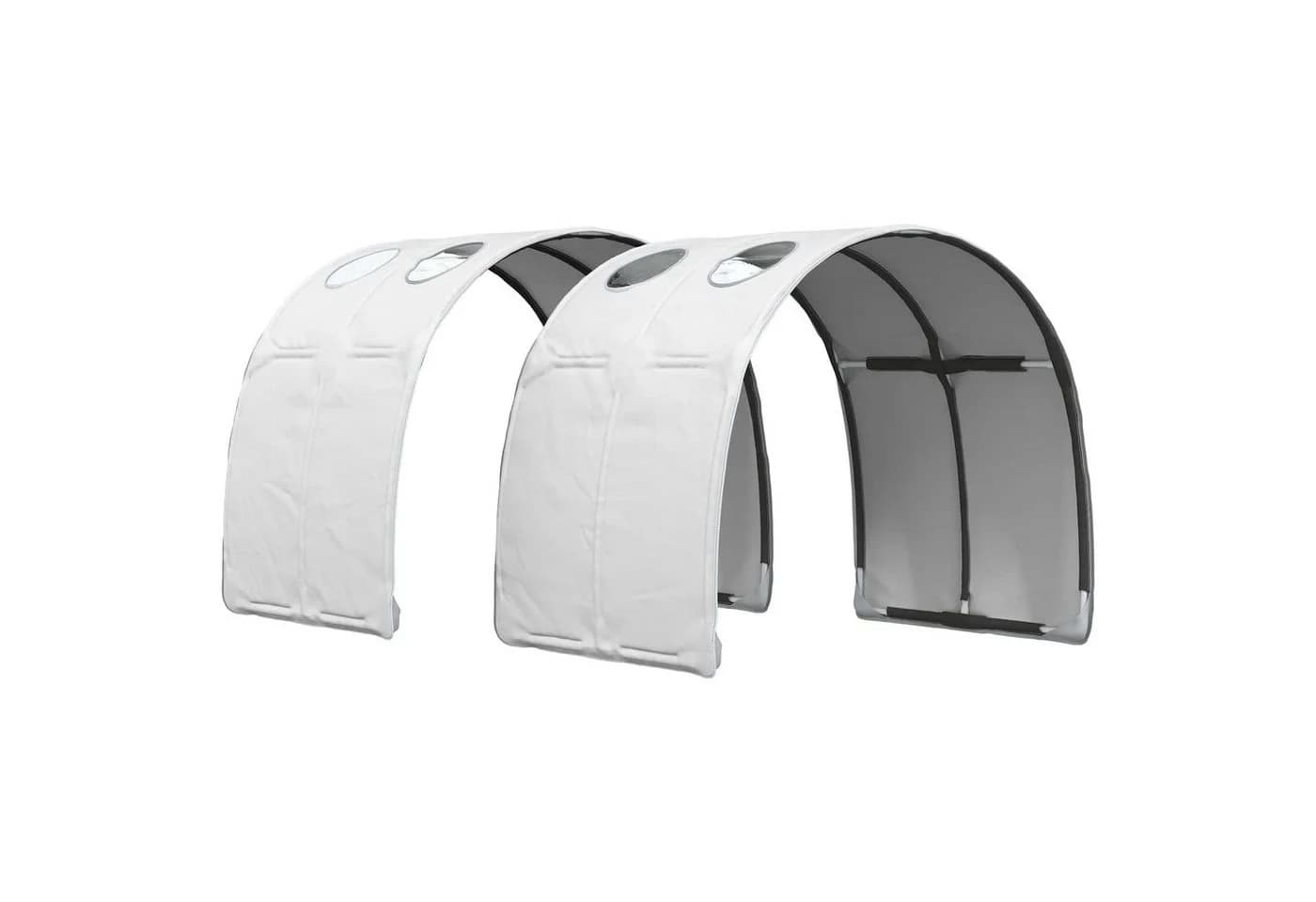 vidaXL Bettunnel 2-tlg. Weiß Polyester Modernes Design - Bild 2