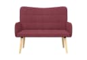 vidaXL 2-Sitzer Sofa Weinrot Stoff Metallrahmen Bild 4