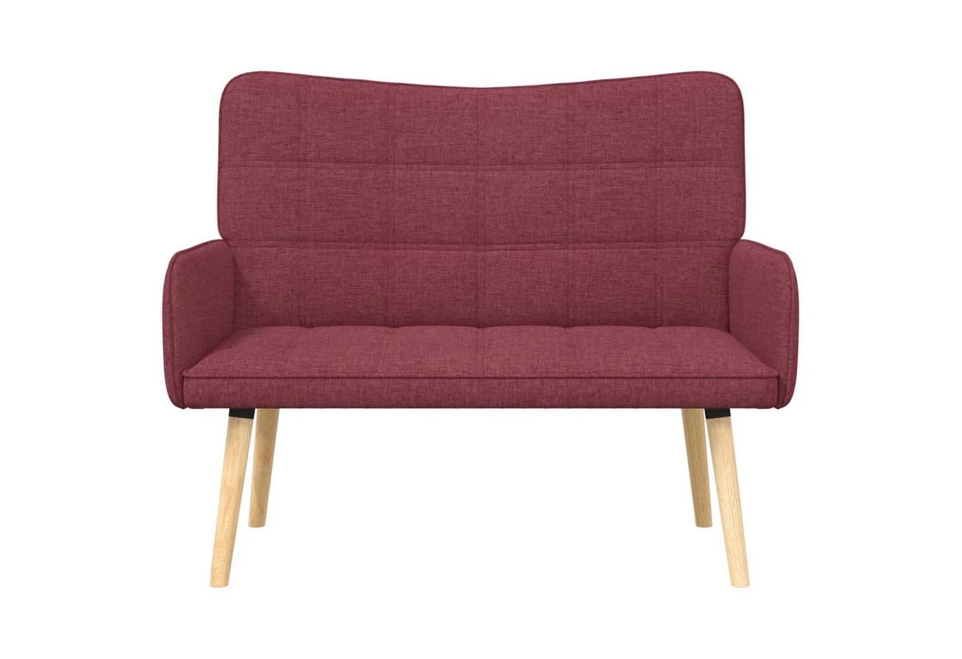 vidaXL 2-Sitzer Sofa Weinrot Stoff Metallrahmen - Bild 4