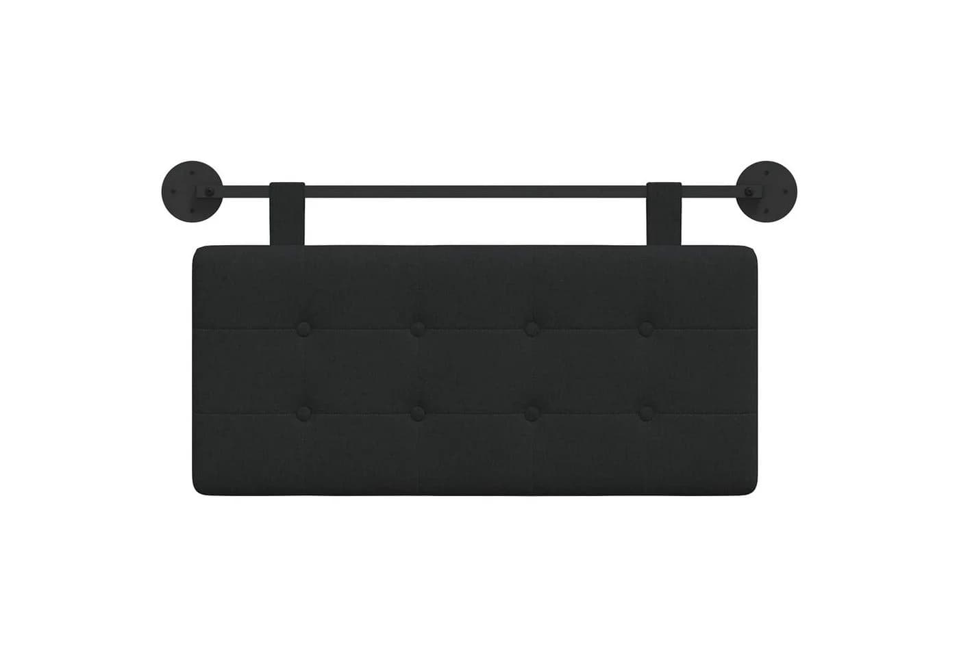vidaXL Hängendes Kopfteil Stoff Schwarz 100x55x5 cm - Bild 5