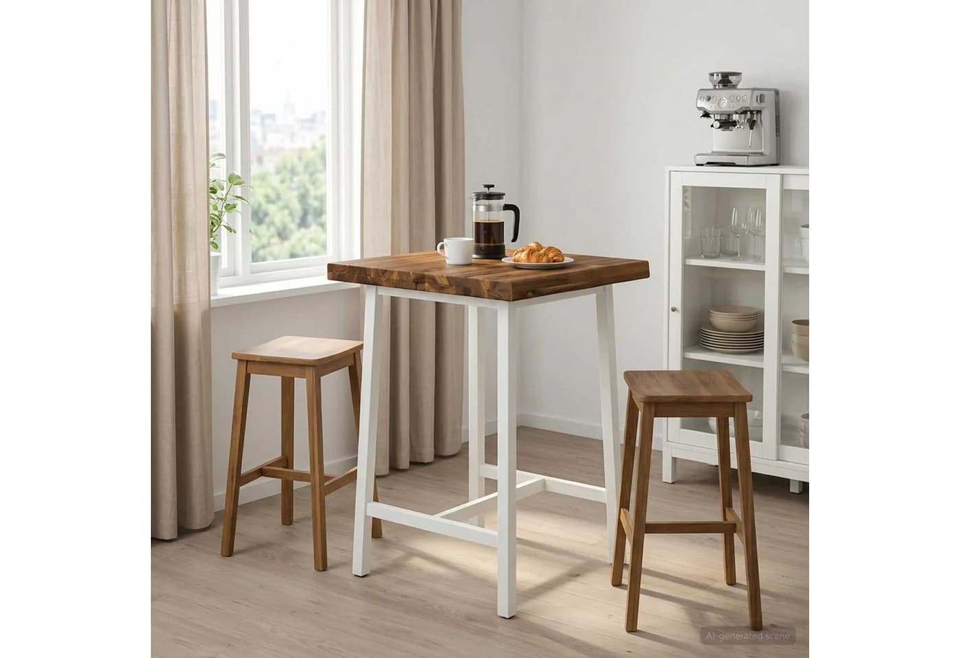 vidaXL Tischplatte Massivholz Live Edge Beige Modern