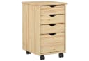 vidaXL Rollcontainer Braun Massives Kiefernholz 4 Schubladen Bild 2