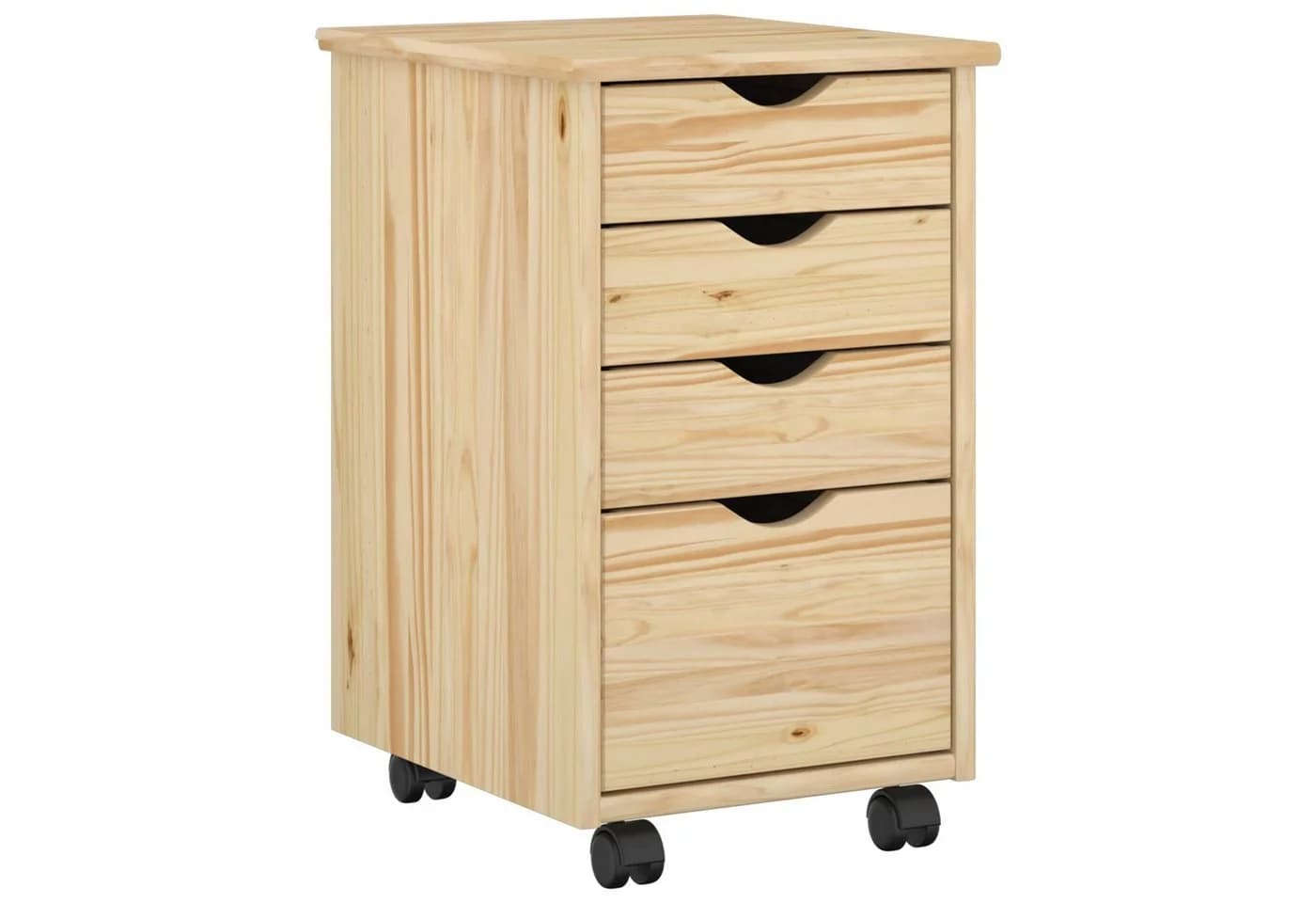 vidaXL Rollcontainer Braun Massives Kiefernholz 4 Schubladen - Bild 2