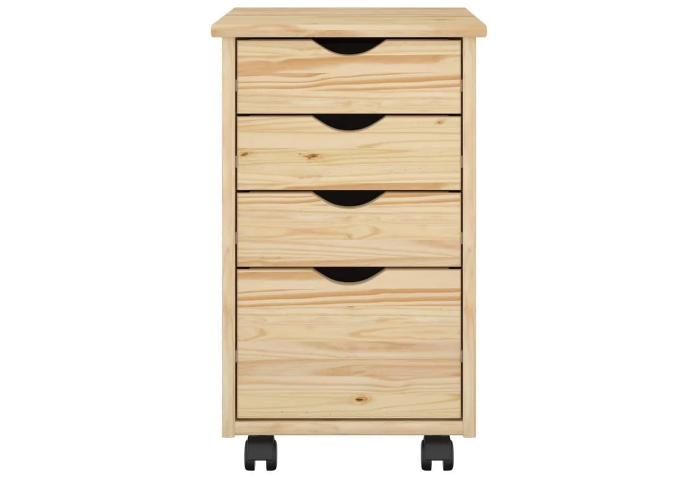 vidaXL Rollcontainer Braun Massives Kiefernholz 4 Schubladen - Bild 4