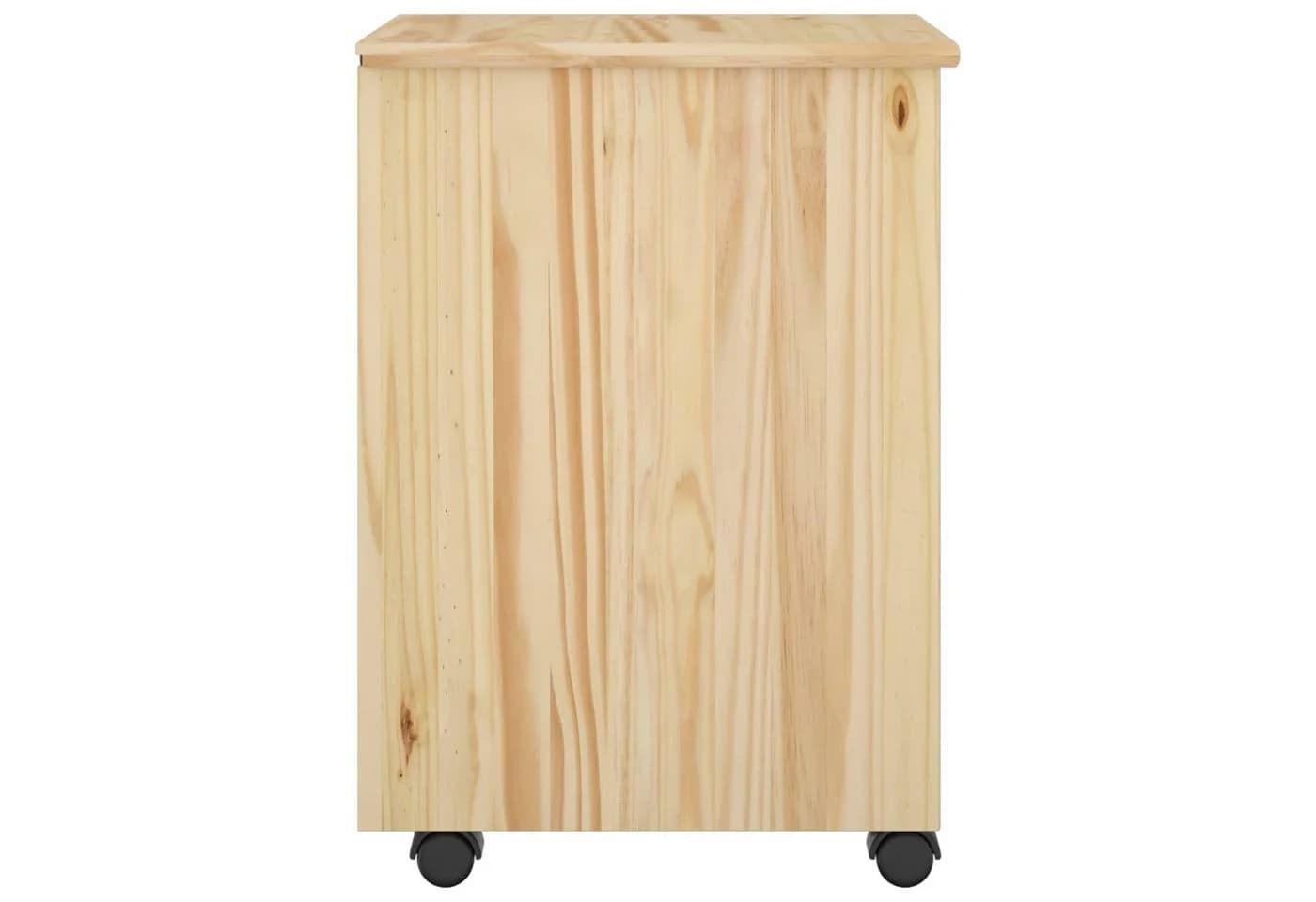 vidaXL Rollcontainer Braun Massives Kiefernholz 4 Schubladen - Bild 5