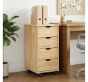vidaXL Rollschrank 4 Schubladen Massivholz Kiefer Braun Bild 1