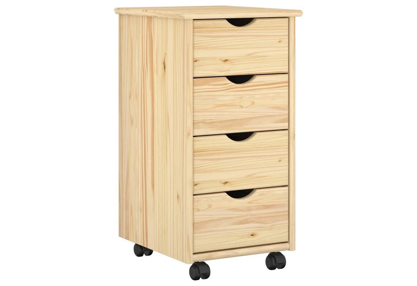 vidaXL Rollschrank 4 Schubladen Massivholz Kiefer Braun - Bild 2