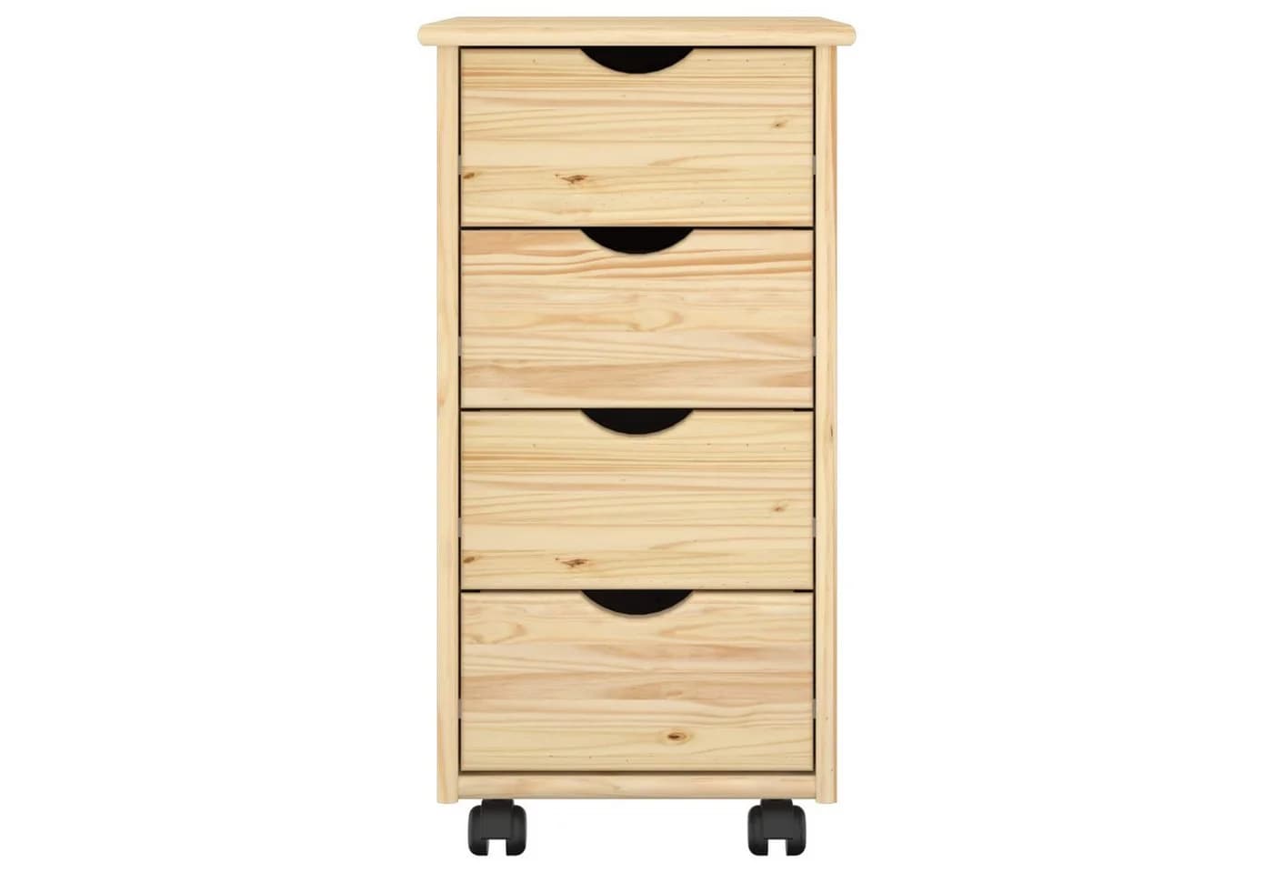 vidaXL Rollschrank 4 Schubladen Massivholz Kiefer Braun - Bild 4