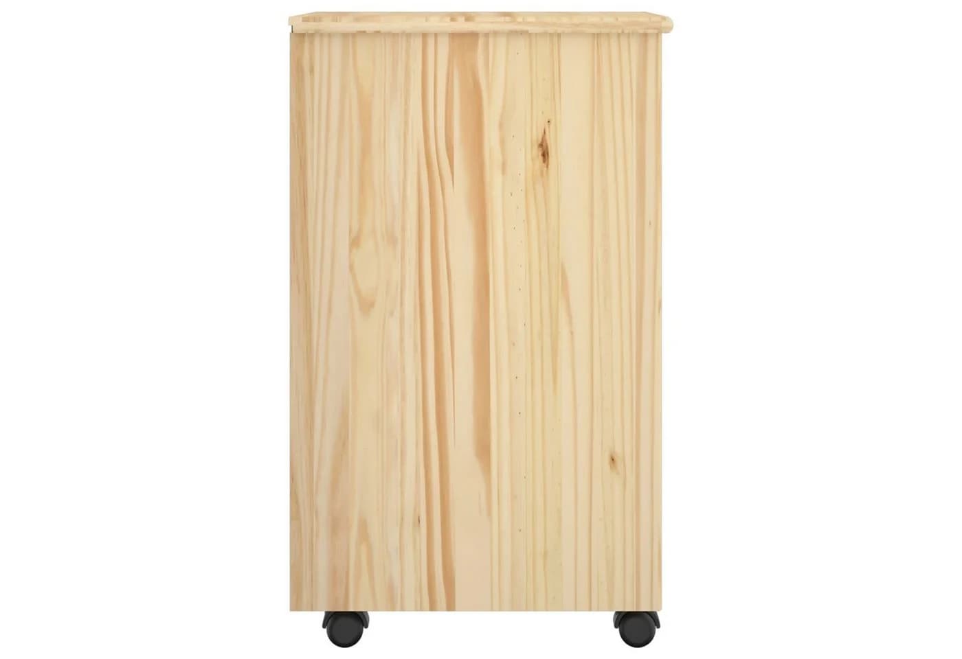 vidaXL Rollschrank 4 Schubladen Massivholz Kiefer Braun - Bild 5