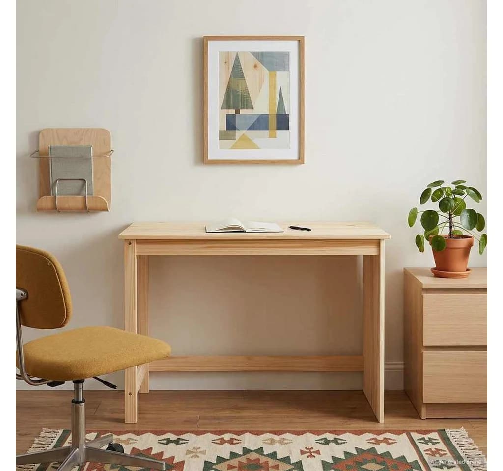 vidaXL Schreibtisch Braun Massivholz Kiefer Modern