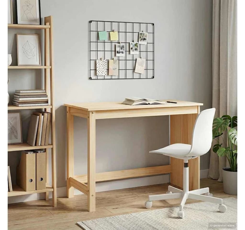 vidaXL Schreibtisch Braun Massivholz Kiefer Modern - Bild 3